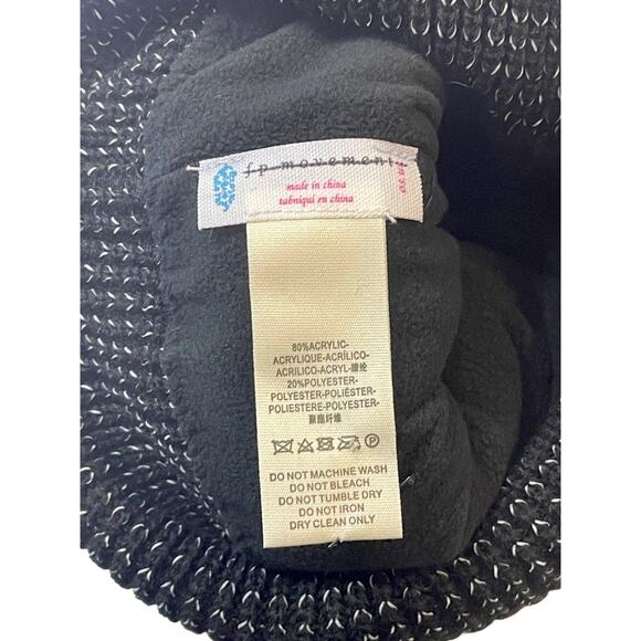 NEW Free People Movement Let’s Race Fleece Lined Recycled Yarn Beanie Black - Picture 6 of 6
